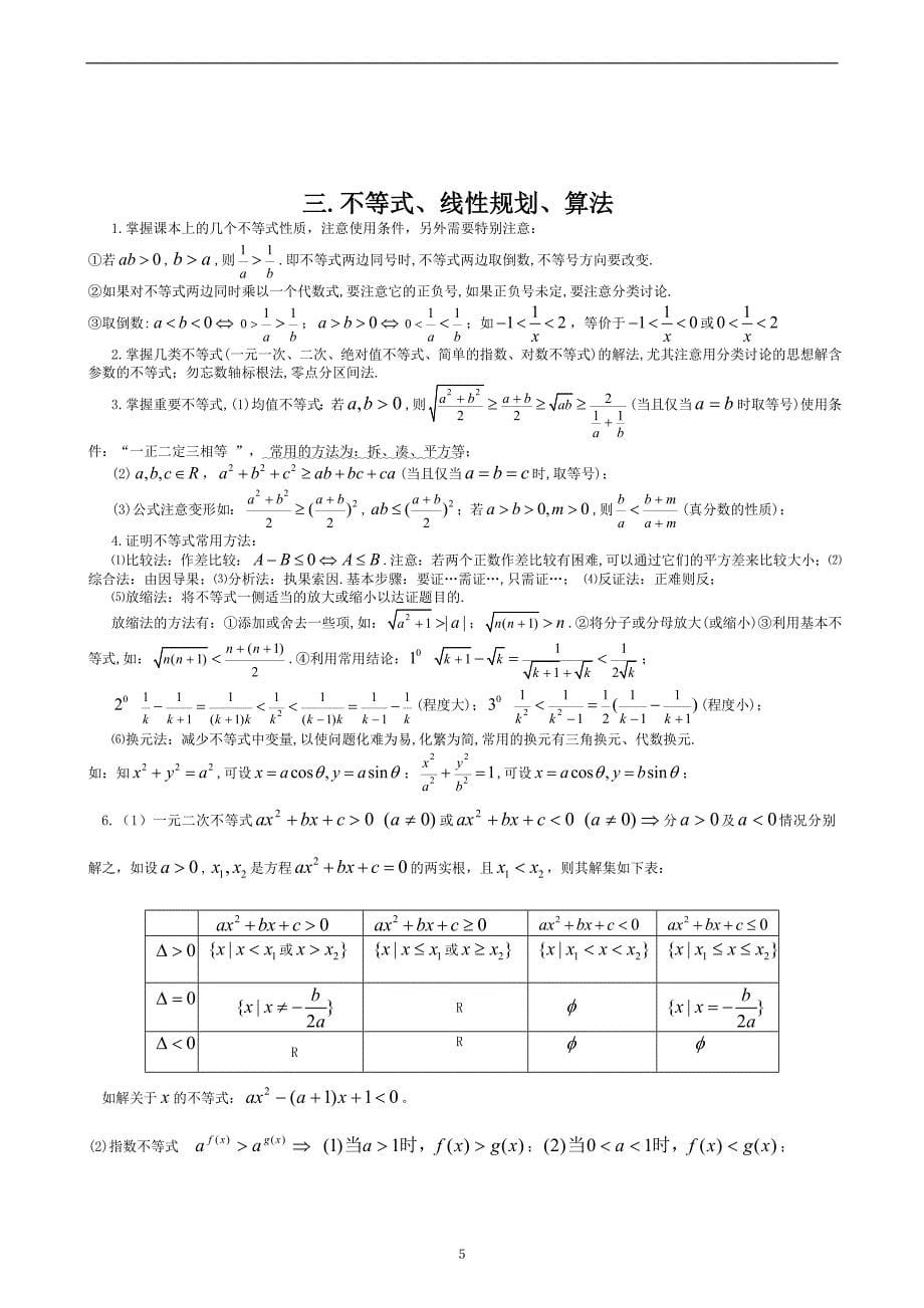 高中数学基础知识归类——献给2009年赣马高级中学高三考生_第5页