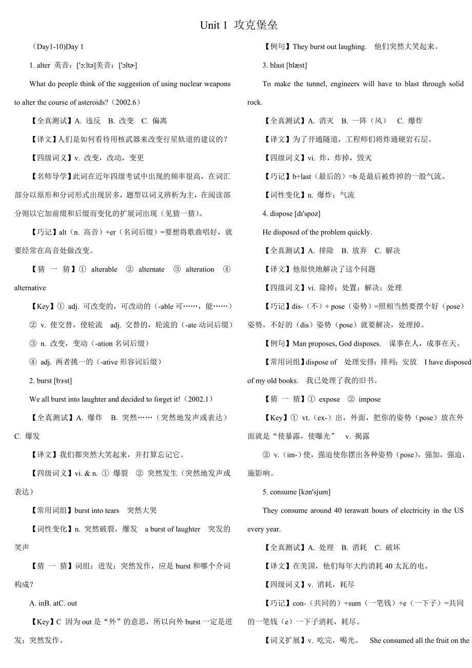 英语四六级单词攻克堡垒_第1页