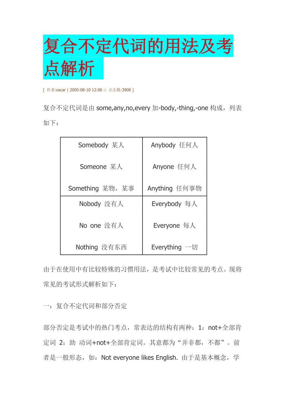 复合不定代词的用法及考点解析_第1页