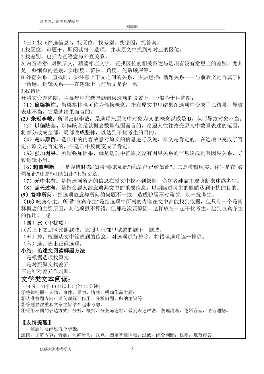 2017年最新高中高考复习资料简归纳_第2页