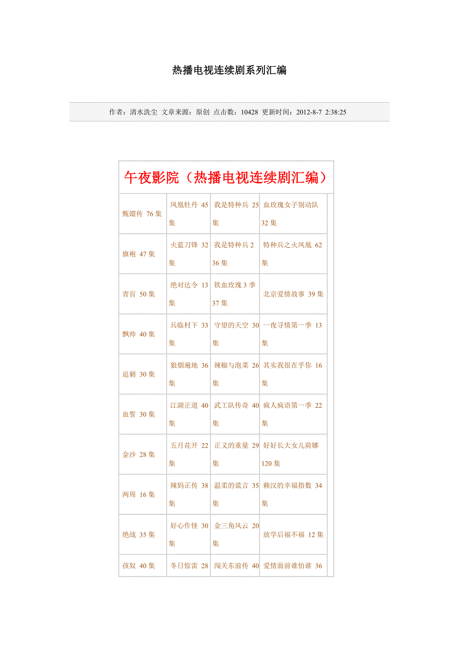 热播电视连续剧系列汇编_第1页