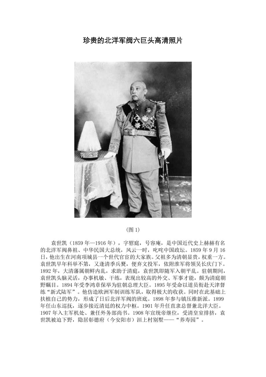 珍贵的北洋军阀六巨头高清照片_第1页