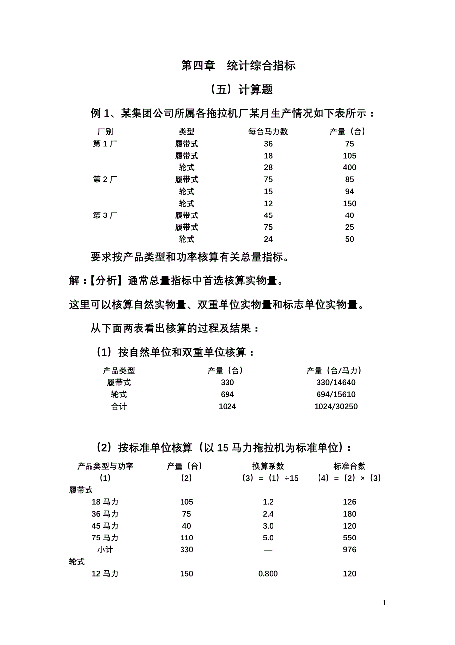 第四章统计综合指标(补充例题)_第1页