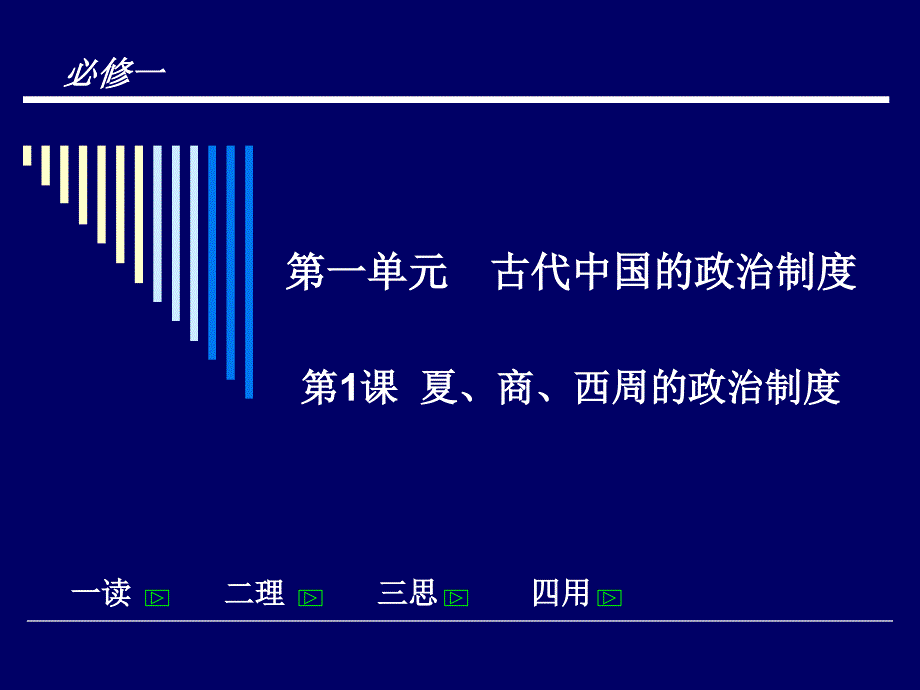 高一历史 必修一 课件 第1课  夏、商、西周的政治制度_第1页