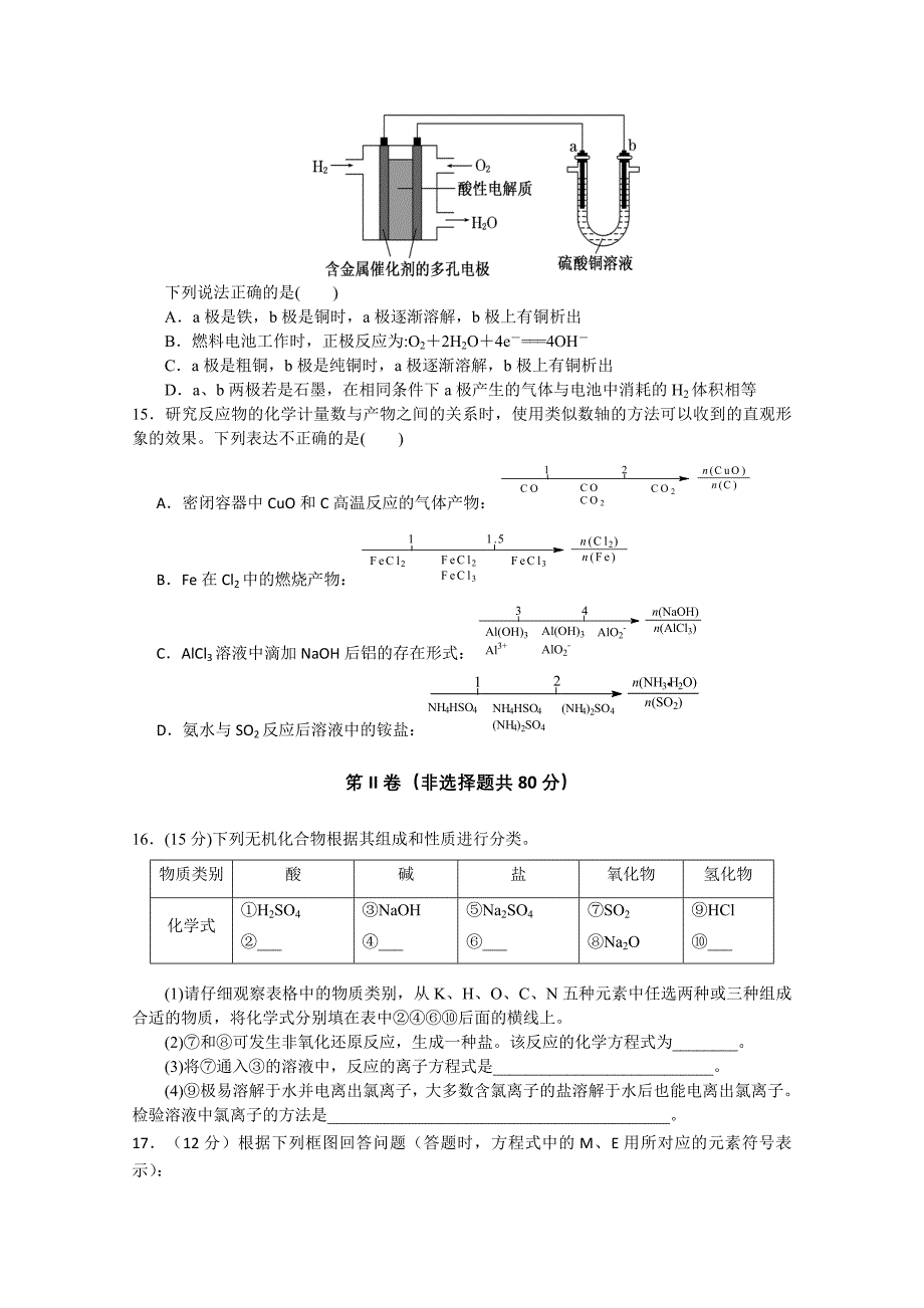 江苏省兴化市板桥高级中学2013届高三上学期期中考试化学试题_第4页