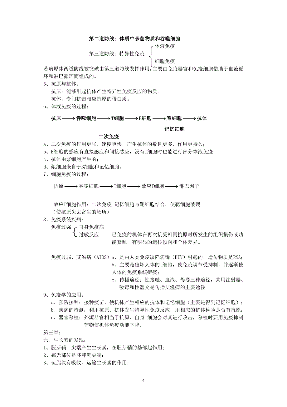 高二学业水平测试生物必修三知识点归纳_第4页