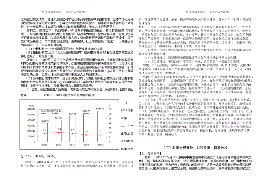 高考政治热点复习_第3页