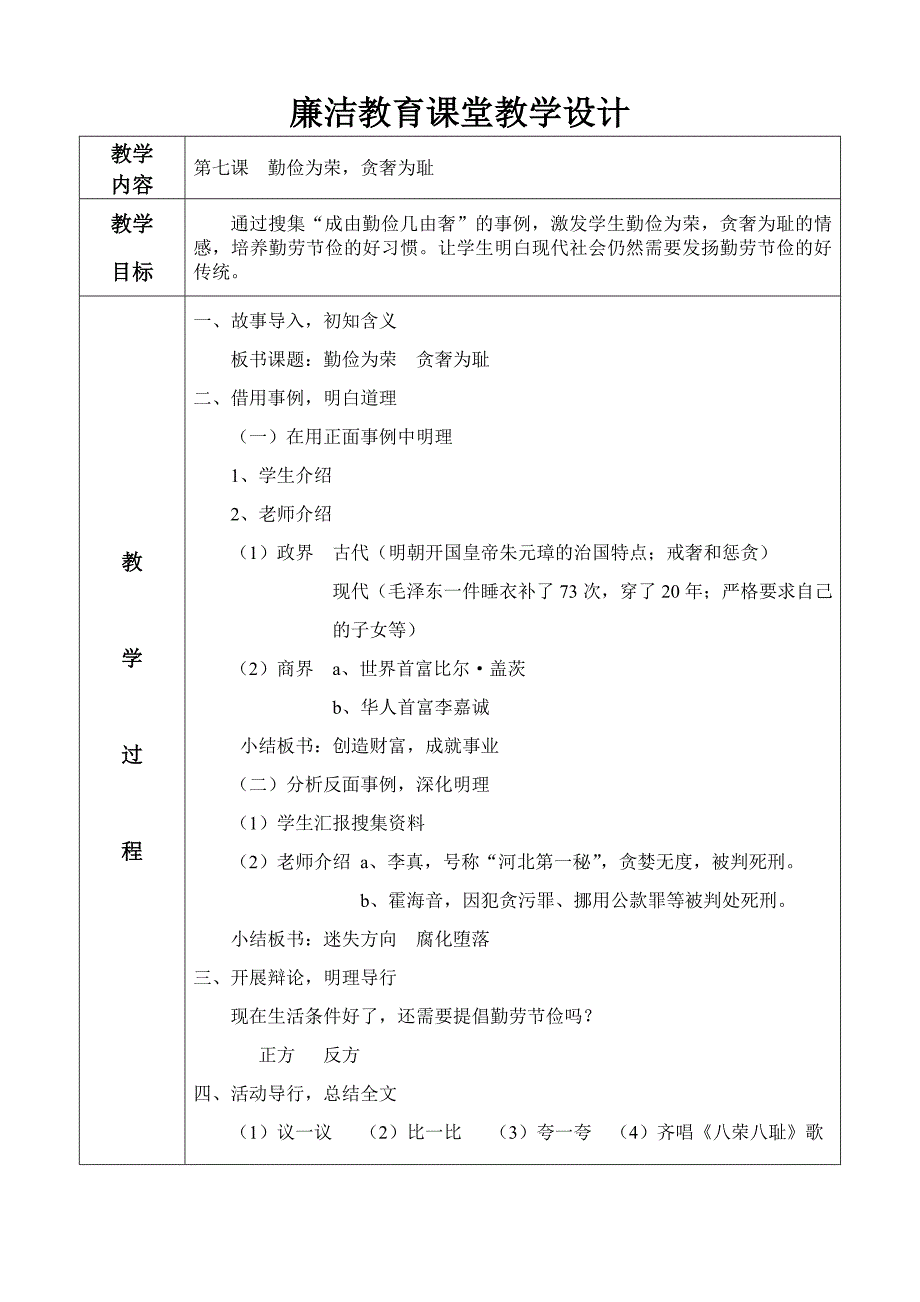 小学廉洁教育课堂教学设计_第2页