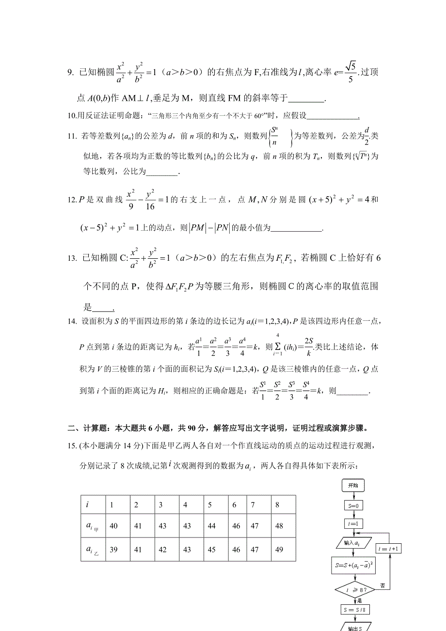 江苏省2016-2017学年高二上学期第二次月考数学（理）试题含答案_第2页