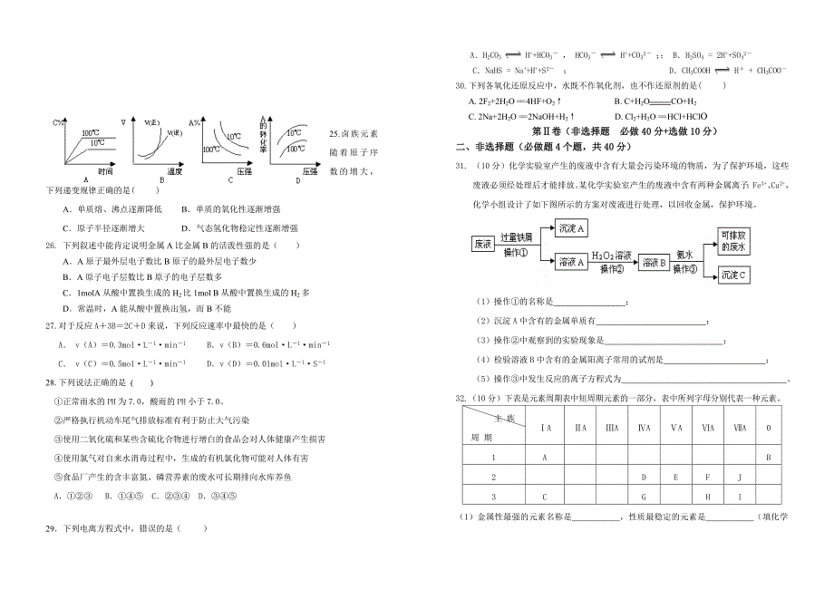 山东省聊城市莘县某重点高中2013届高三上学期第二次月考化学试题 无答案_第3页