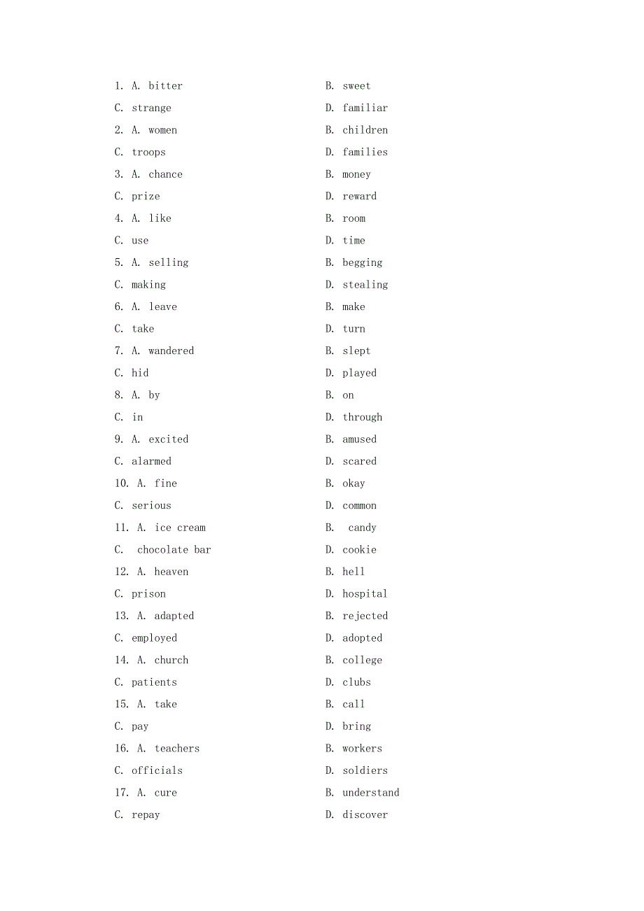 2015高考英语一轮复习 unit1 friendship课堂演练 新人教版必修1_第4页