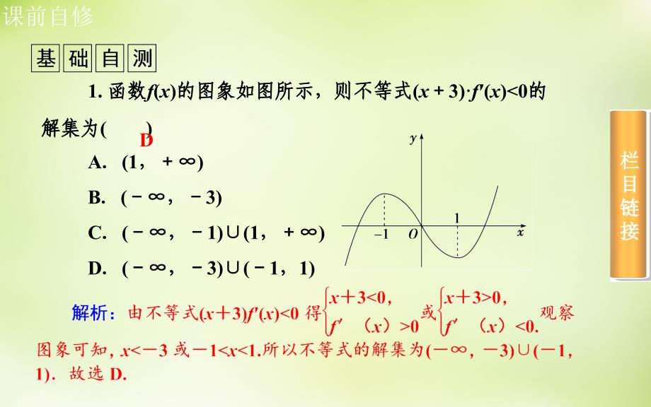 2016届高考数学一轮复习 2.14导数在研究函数中的应用（二）课件 理_第3页