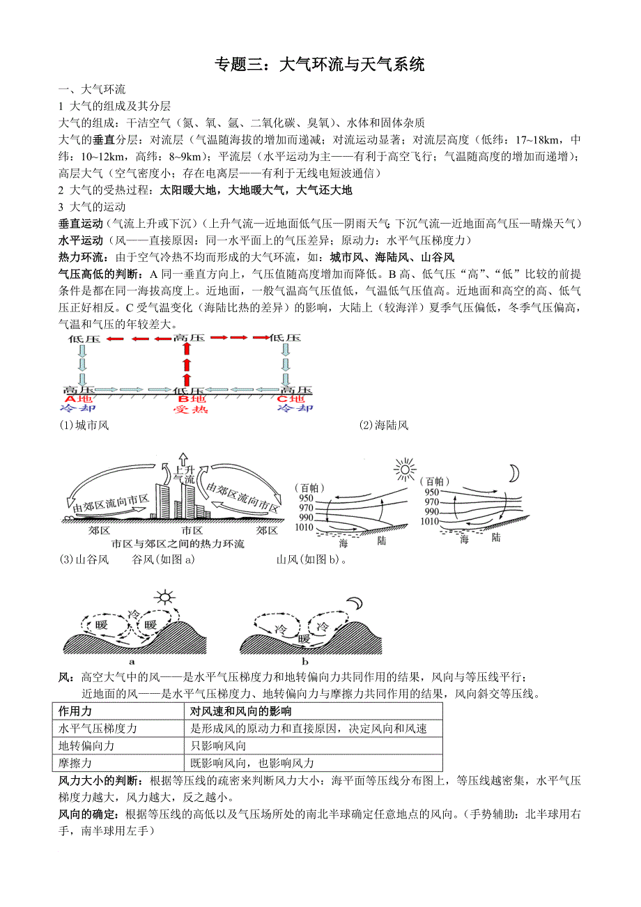 专题3：大气环流与天气系统_第1页