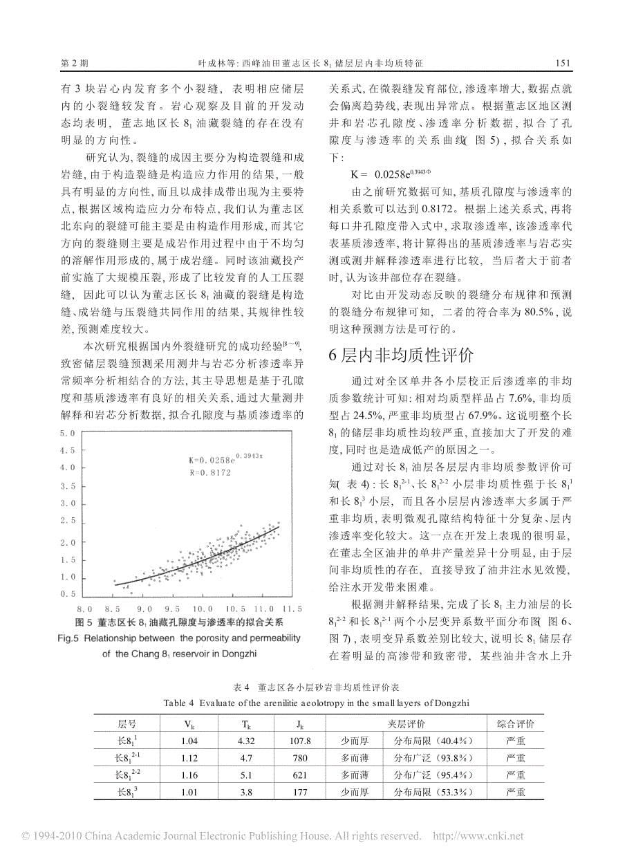 西峰油田董志区长8_1储层层内非均质特征_第5页