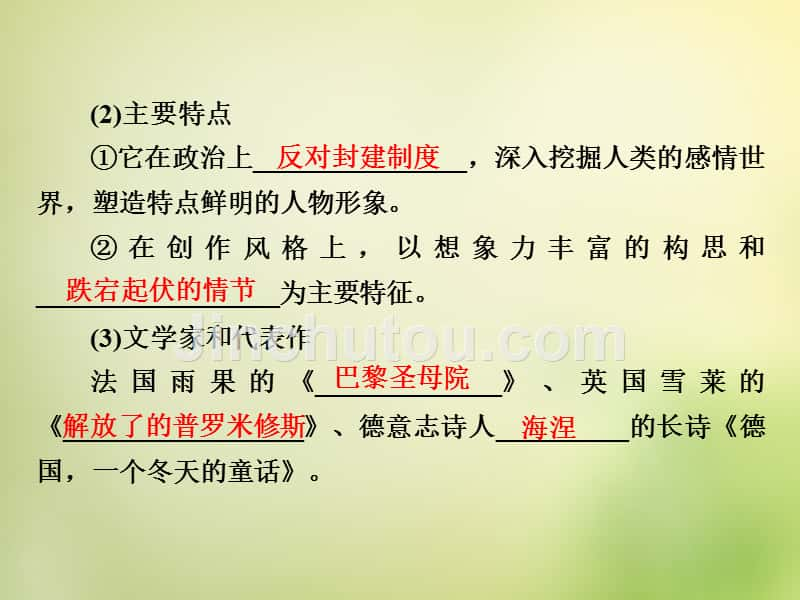 2016届高考历史一轮复习 第37讲 19世纪以来的世界文学艺术课件_第4页