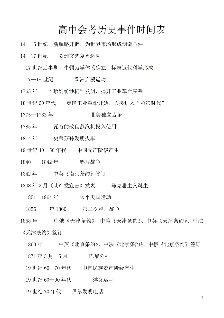 高中会考历史事件时间表_第1页