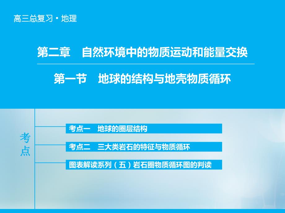 2016年高考地理大一轮复习 专题2.1 地球的结构与地壳物质循环课件_第1页