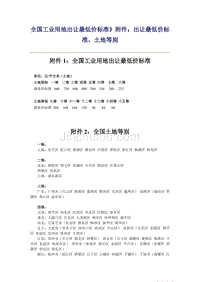 全国工业用地出让最低价标准