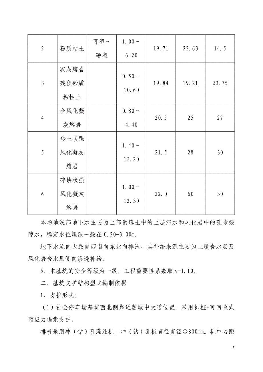 社会停车场基坑支护方案_第5页