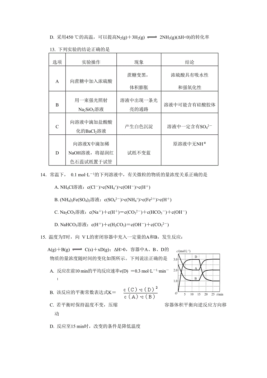 江苏省江阴市祝塘中学2016届高三第三次质量检测化学试卷含答案_第4页