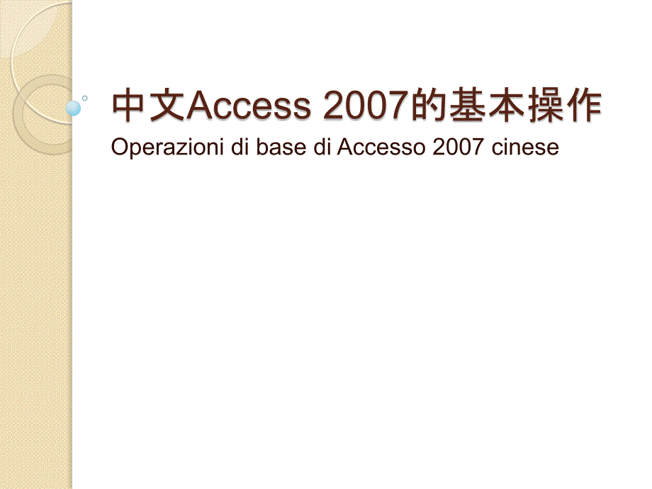 中文Access2007的基本操作_第1页