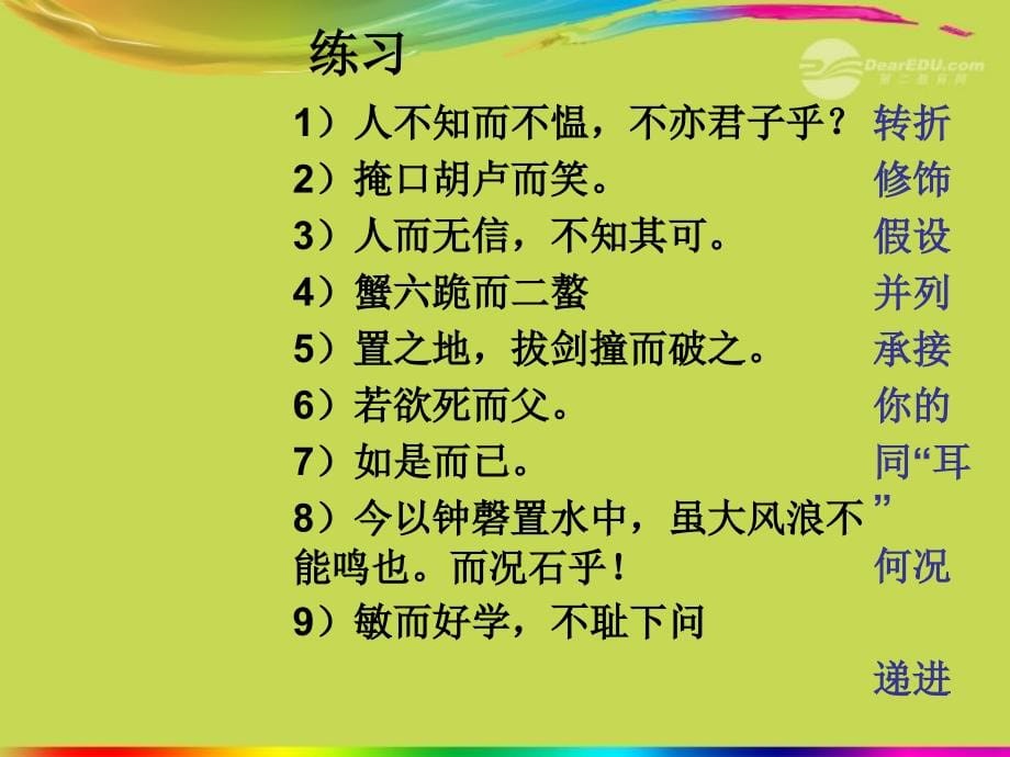 山东省夏津县九年级语文《文言虚词》专项复习课件（2）_第5页