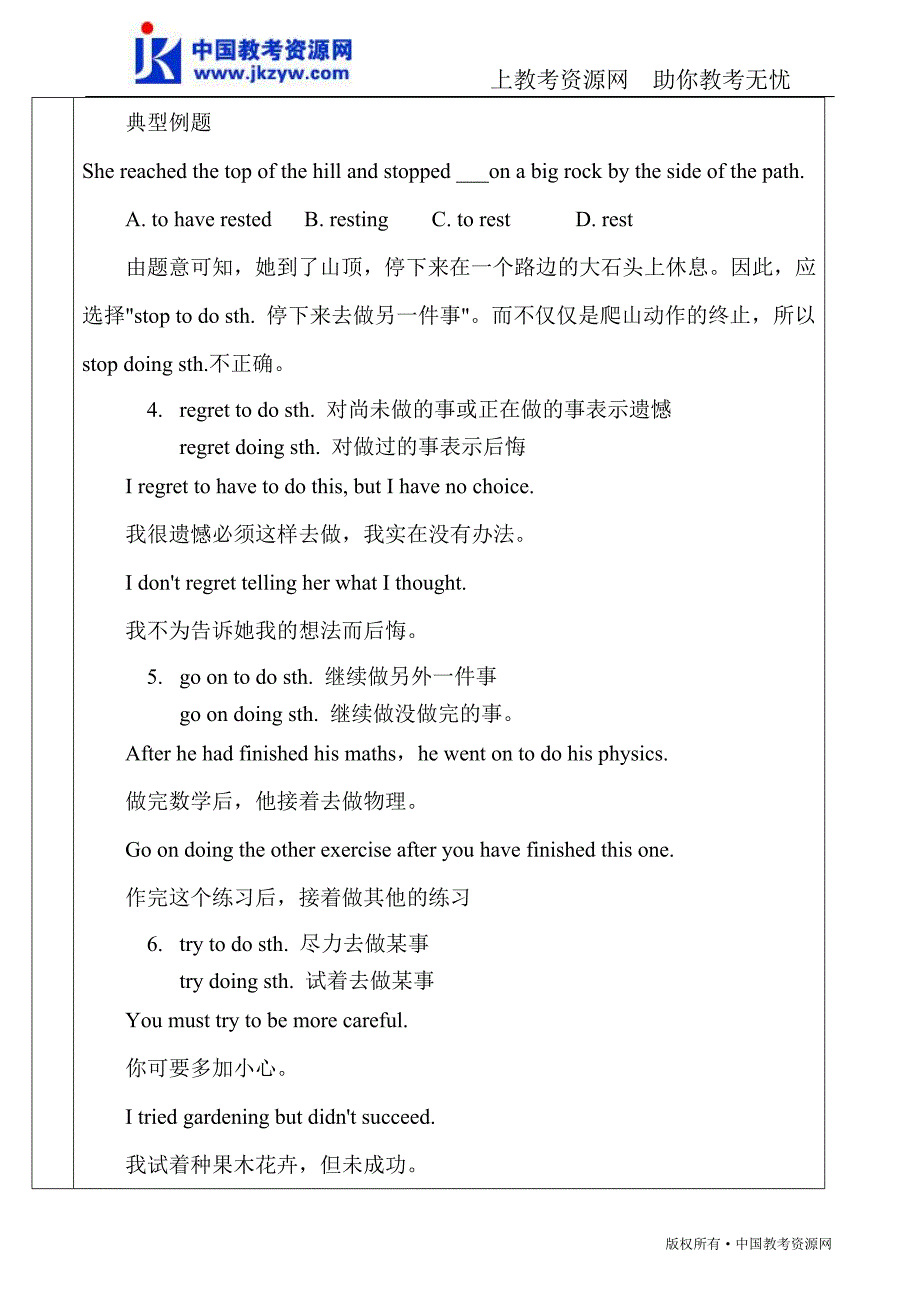 2011中考英语总复习非谓语动词考点_第4页