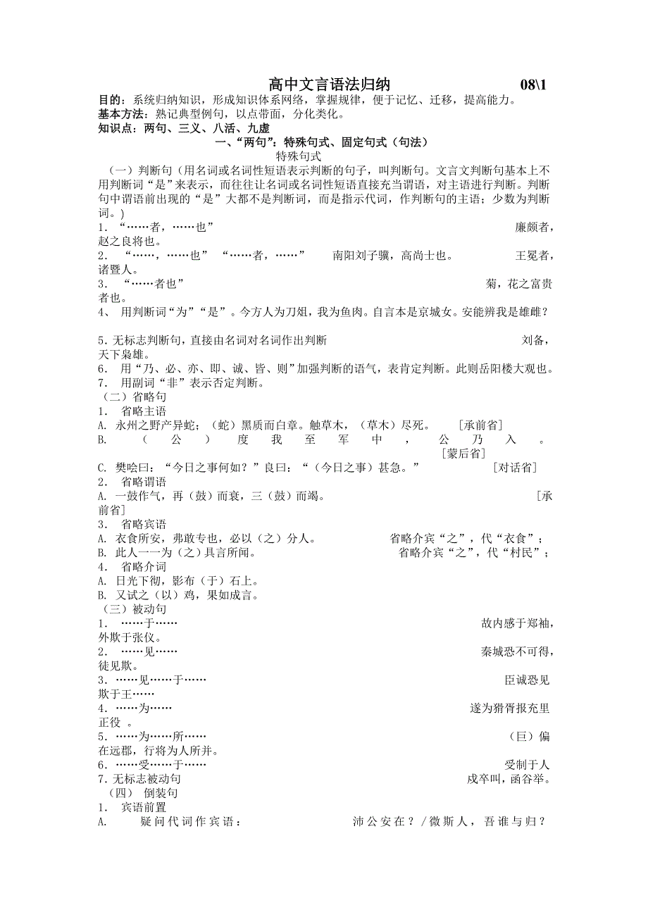 高中文言语法知识讲义_第1页