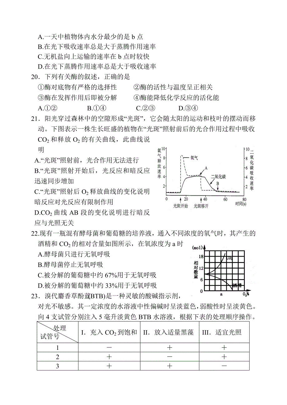 陕西省岐山县2012-2013学年高一上学期期中考试生物试题_第4页