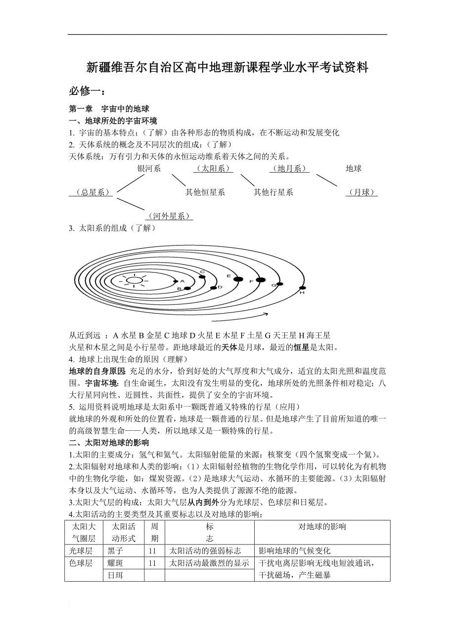 新疆维吾尔自治区高中地理新课程学业水平考试资料(123)_第1页