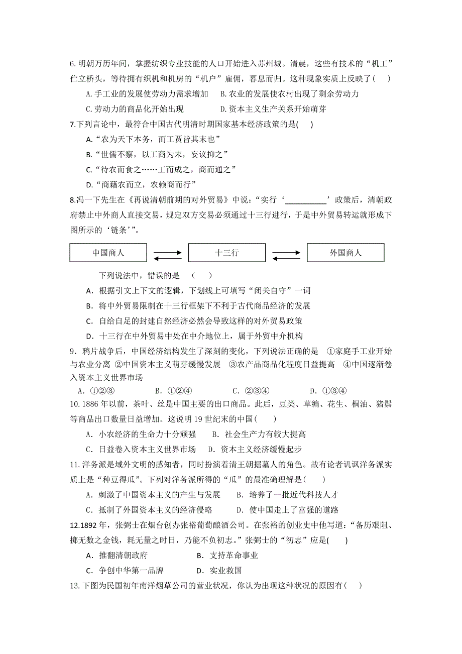 江西省赣州市会昌中学2013-2014学年高一下学期第一次月考历史试题 含答案_第2页