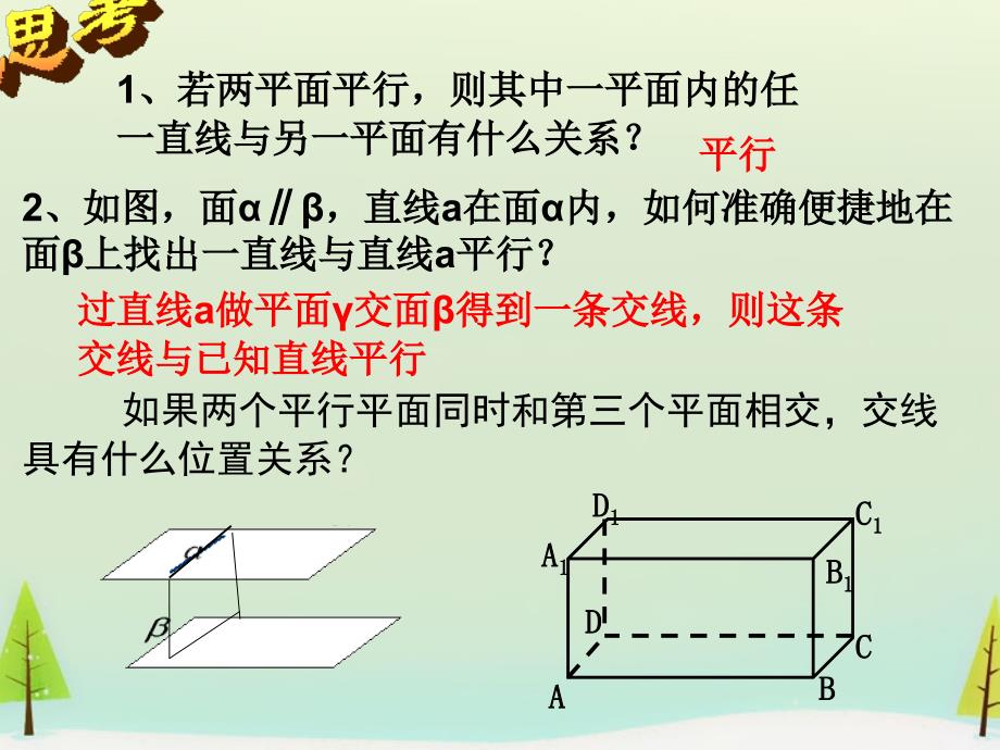 广东省广州市第一中学高中数学 2.2.4平面与平面平行的性质定理课件 新人教版必修2_第3页