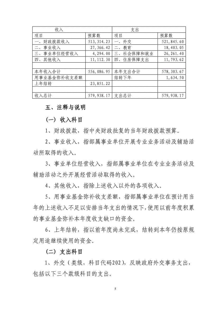 外交部2012年部门预算主要数据_第5页