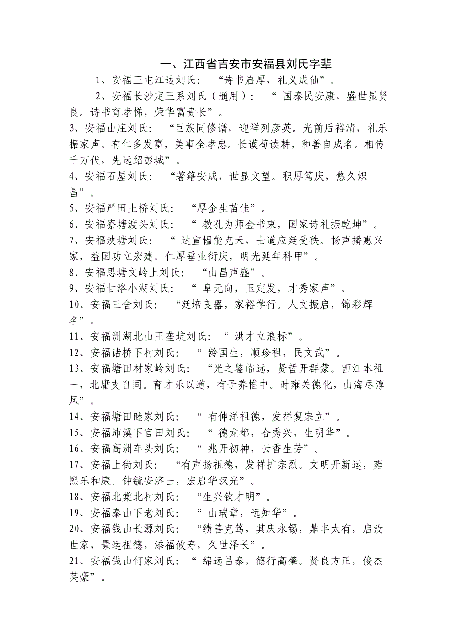 江西吉安市各县刘氏字辈_第1页