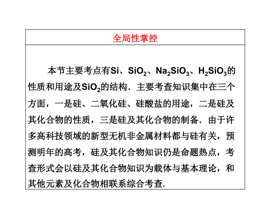 2012高考化学复习基础提高课件第四章无机非金属材料的主角——硅_第3页