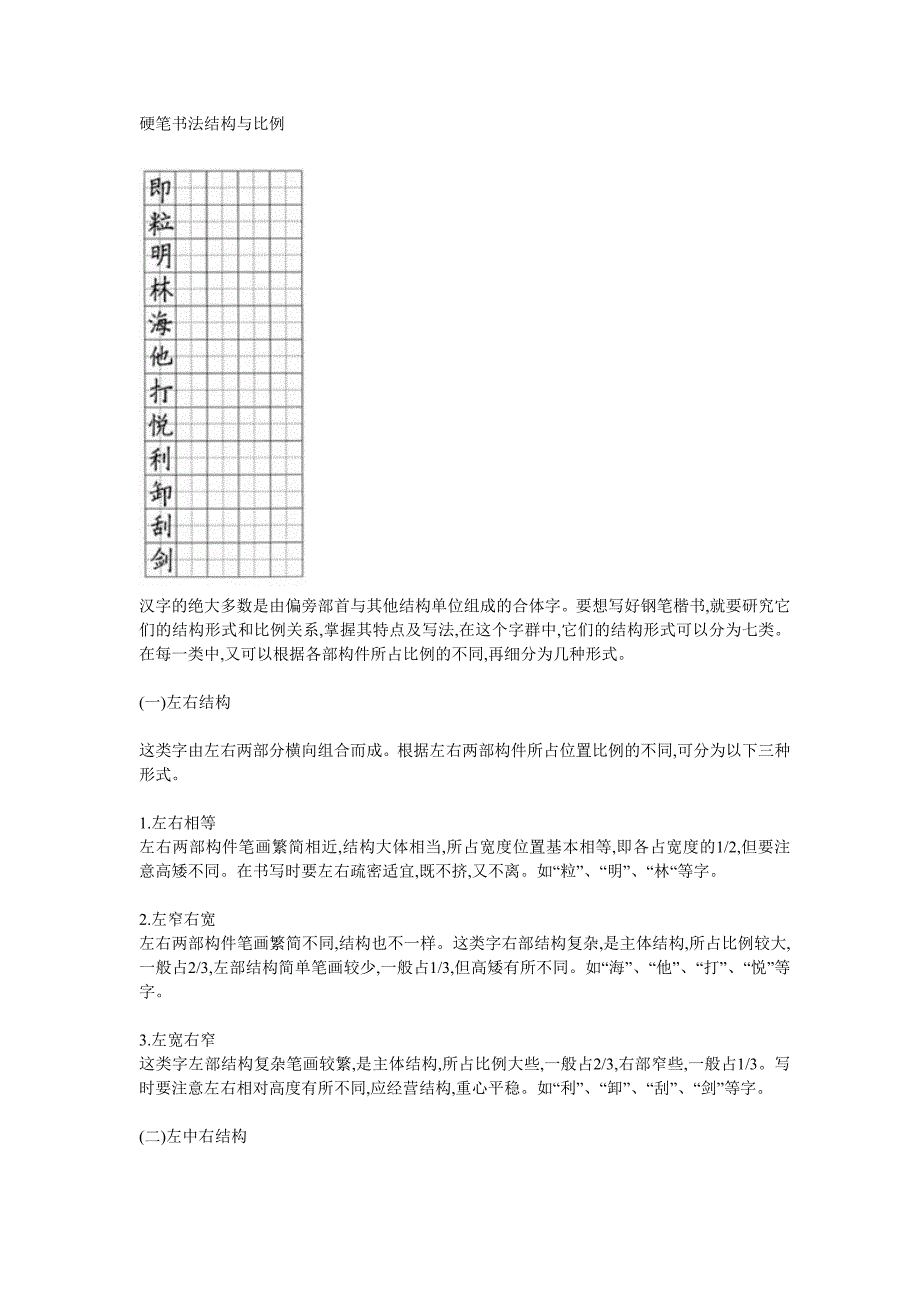 （新编）硬笔书法结构与比例_第1页