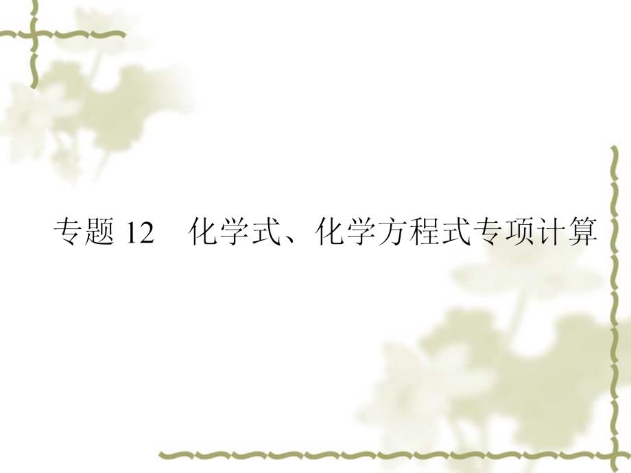 2011化学中考复习课件专题12化学式、化学方程式专项计算_第1页