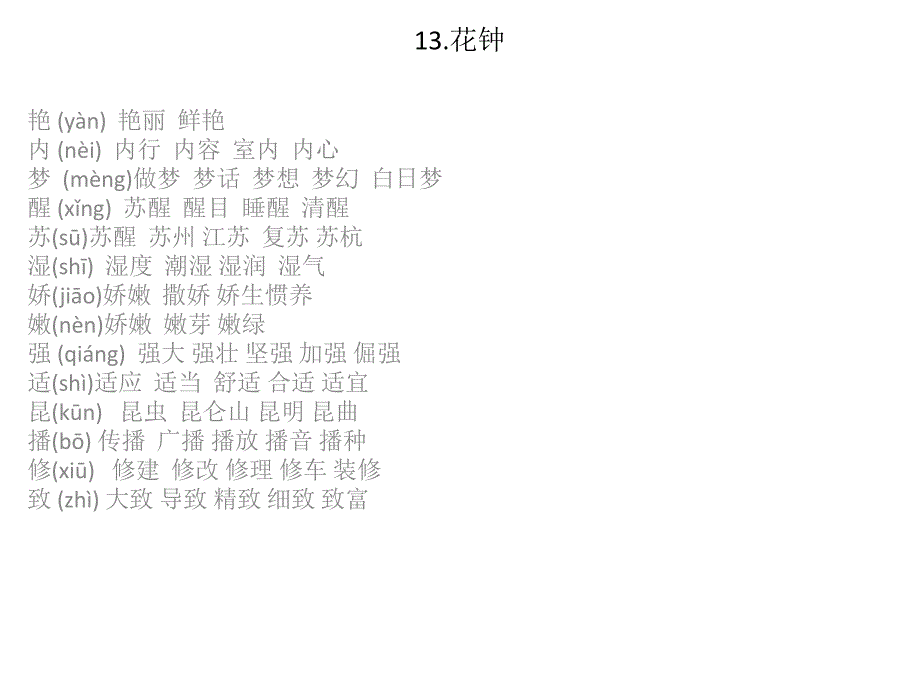 人教版三上第四单元生字组词_第1页