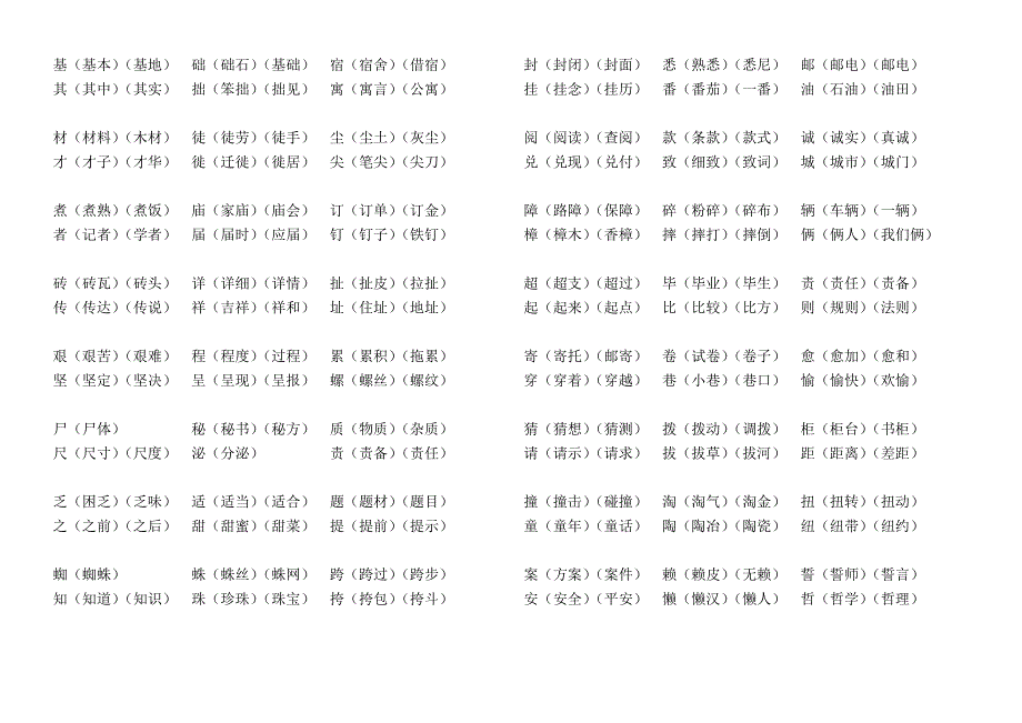 苏教版小学语文第七册辨字组词_第4页