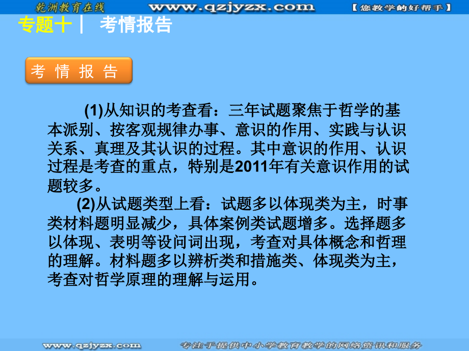 2012届高考政治二轮复习方案课件专题十哲学思想与唯物论_第4页