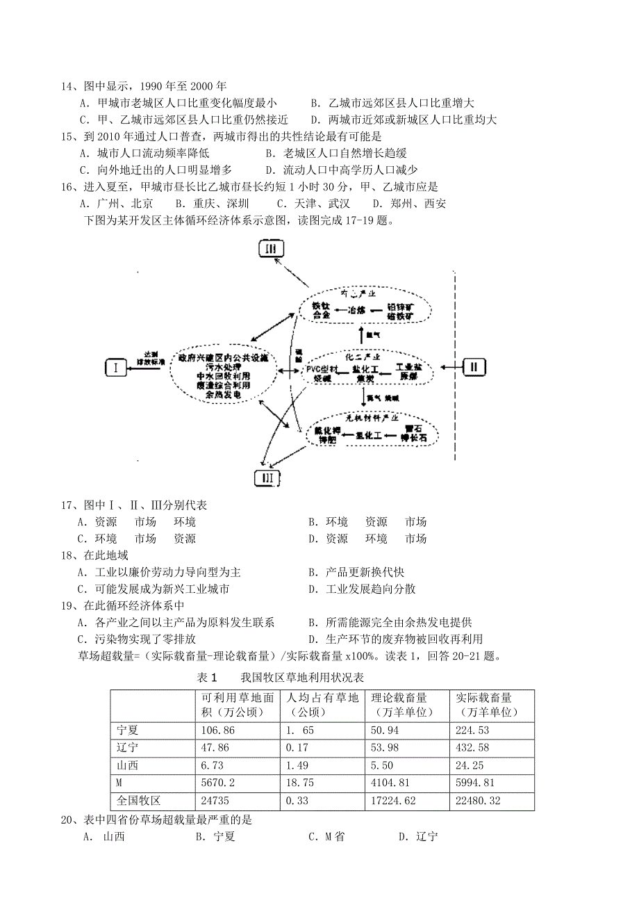 陕西省三原县北城中学2014-2015学年高二下学期第一次月考地理试题 含答案_第3页