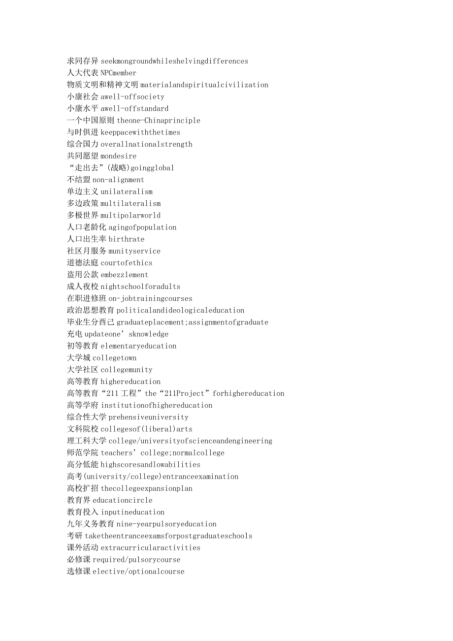 新版英语四级段落翻译题高频词汇_第4页