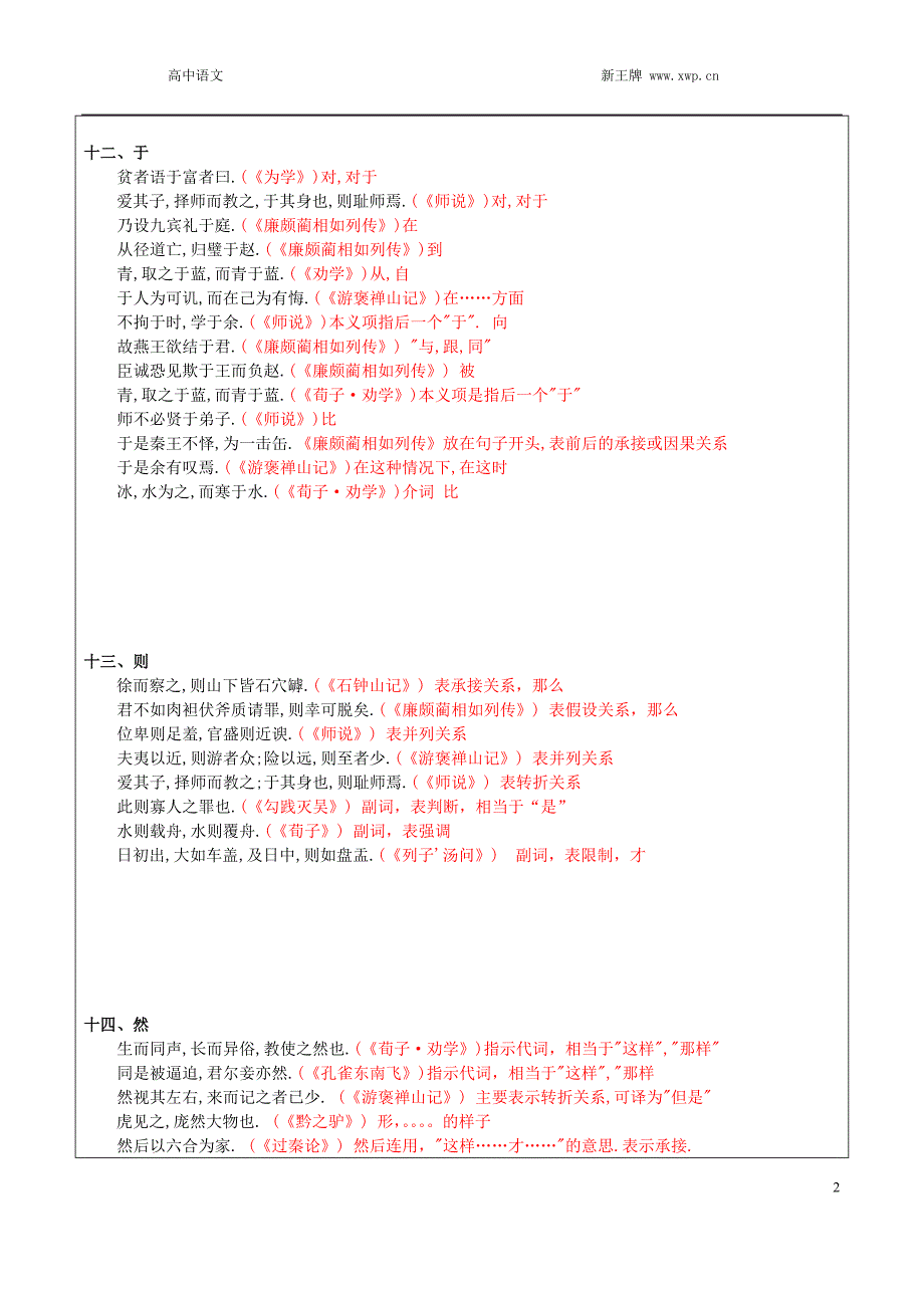 上海杨浦补习班杨浦新王牌2015高二语文-文言文虚词2_第2页