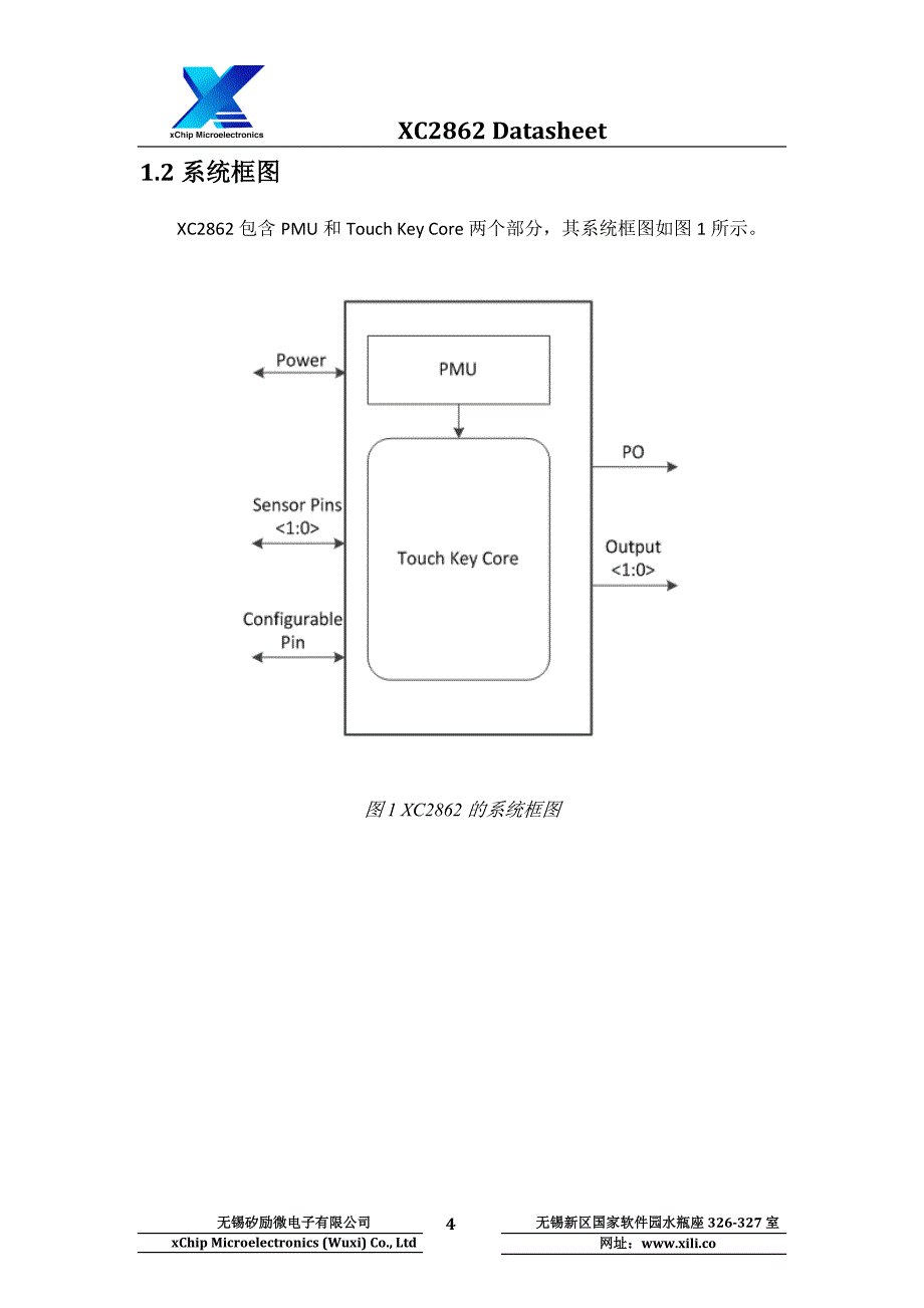 双键电容式触控芯片XC2862 Datasheet_第4页
