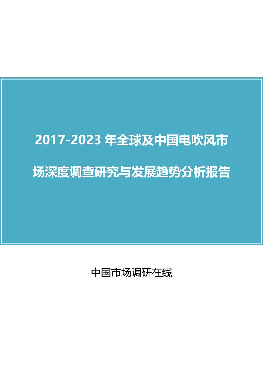 中国电吹风市场调查研究报告_第1页