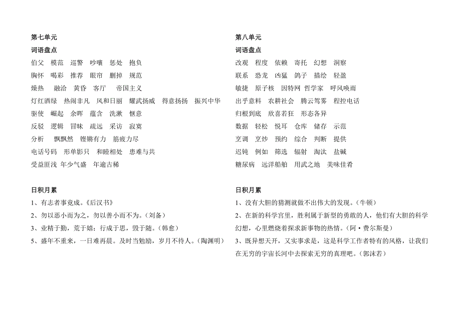 四年级上册词语盘点、日积月累(汇总)_第4页