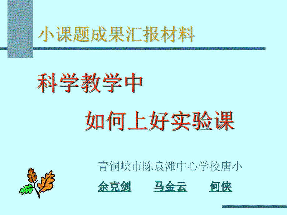 小课题成果汇报材料_第1页