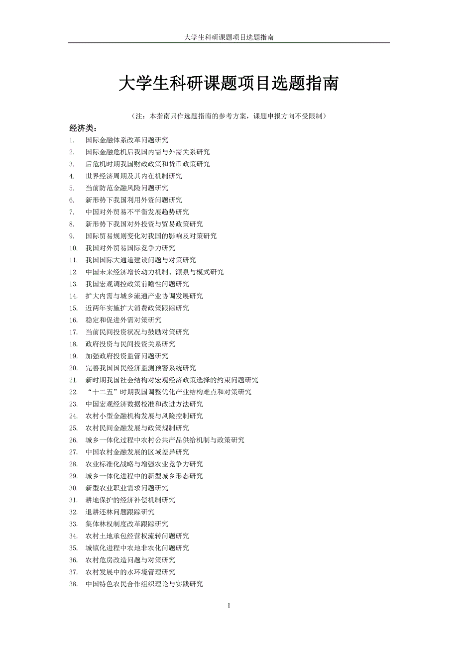 大学生科研课题项目选题指南_第1页