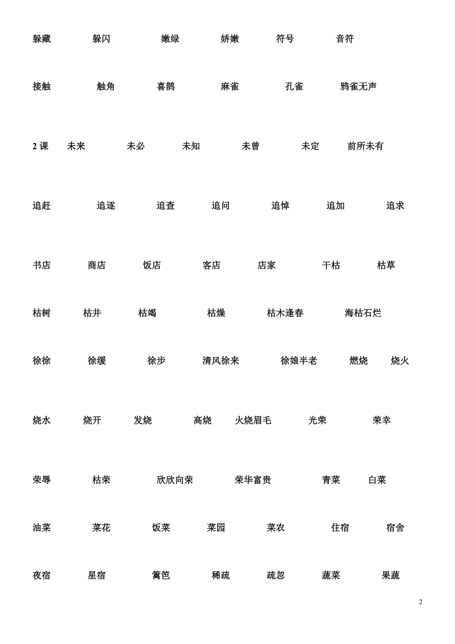 人教语文二年级下学期生字组词_第2页