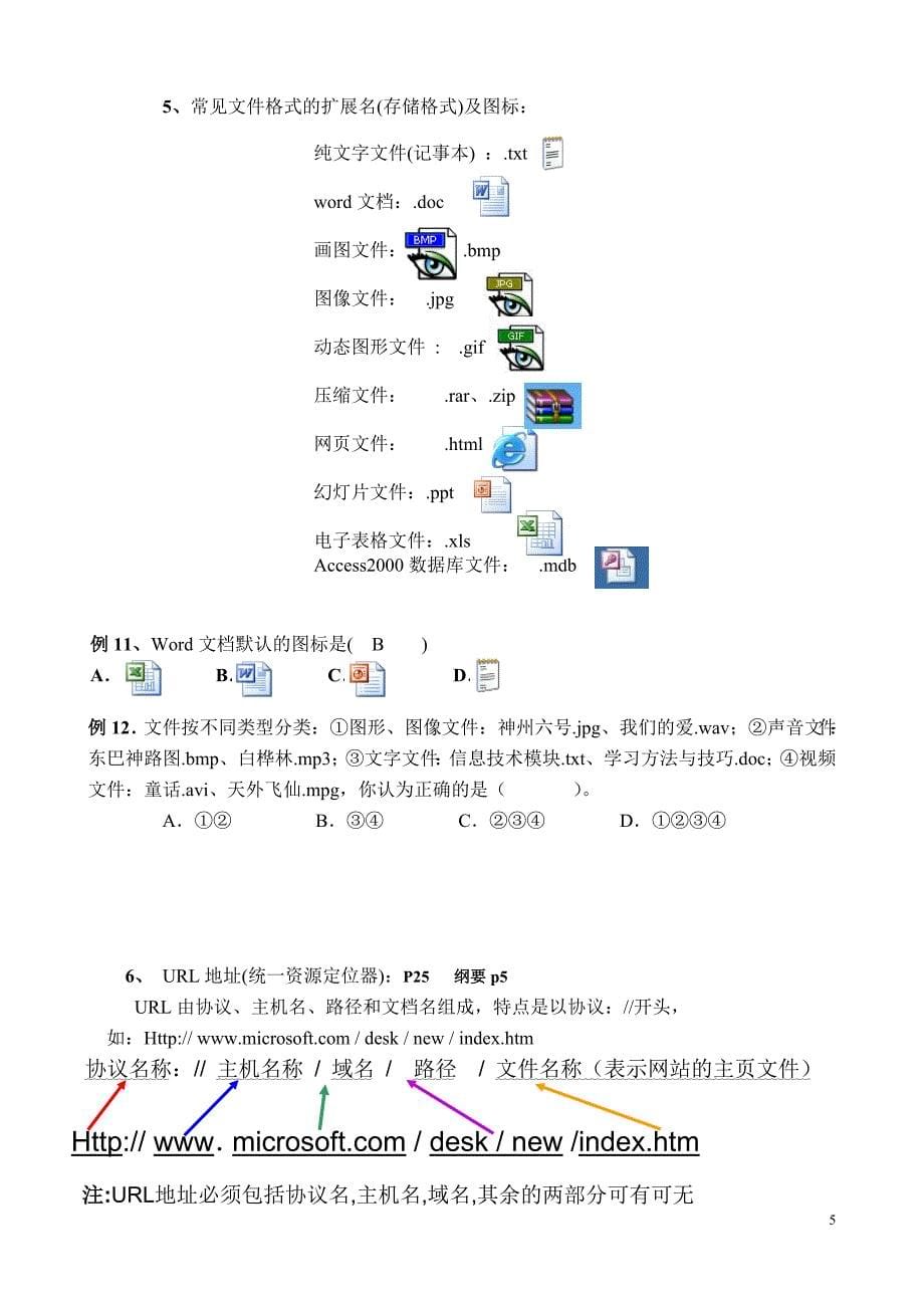 2013信息技术 复习提纲_第5页